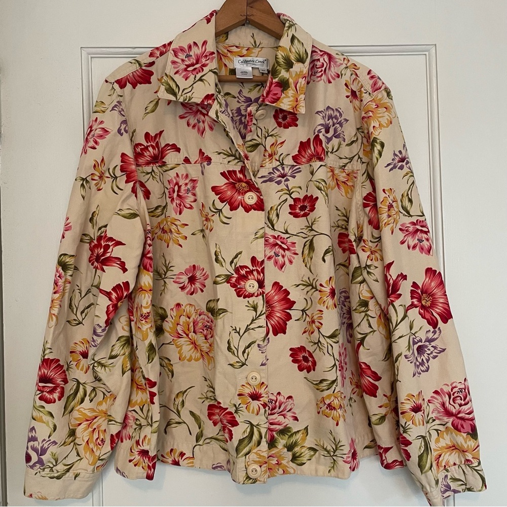 Coldwater Creek Floral Print Lightweight Jacket